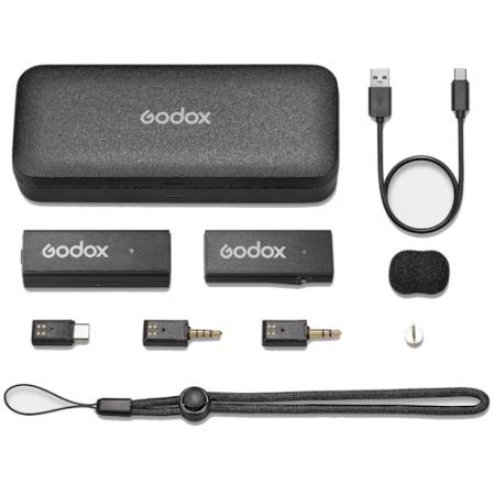 Godox MoveLink Mini UC Kit 1 - bezprzewodowy system mikrofonowy 2,4GHz, USB Type-C, czarny